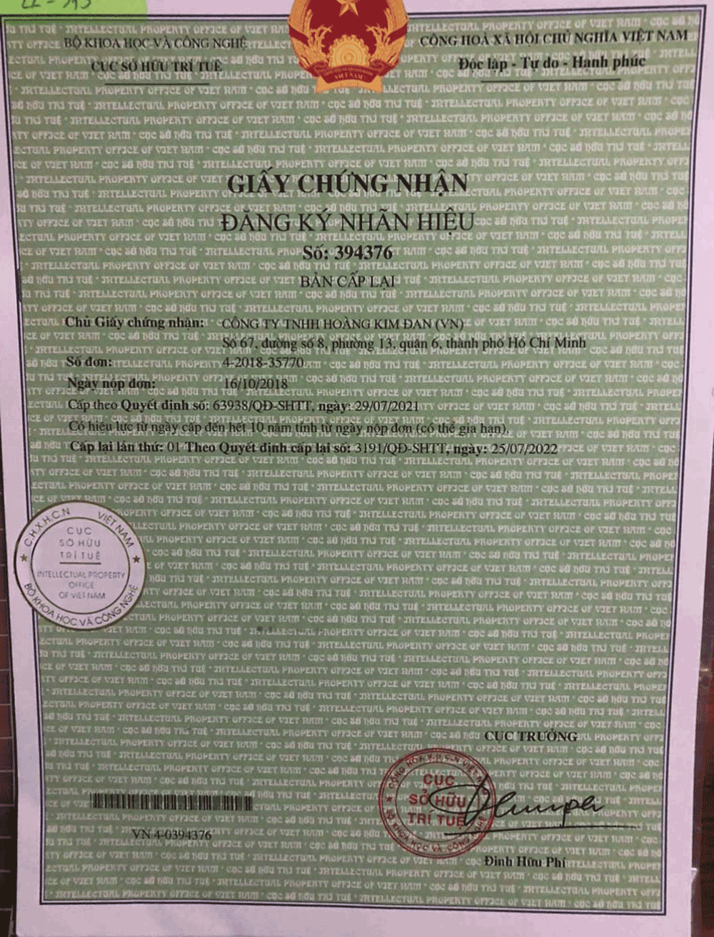 THƯƠNG HIỆU ĐỘC QUYỀN HOÀNG KIM ĐAN